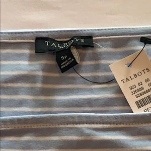 Talbots Square Neck Stripe Tee PS
